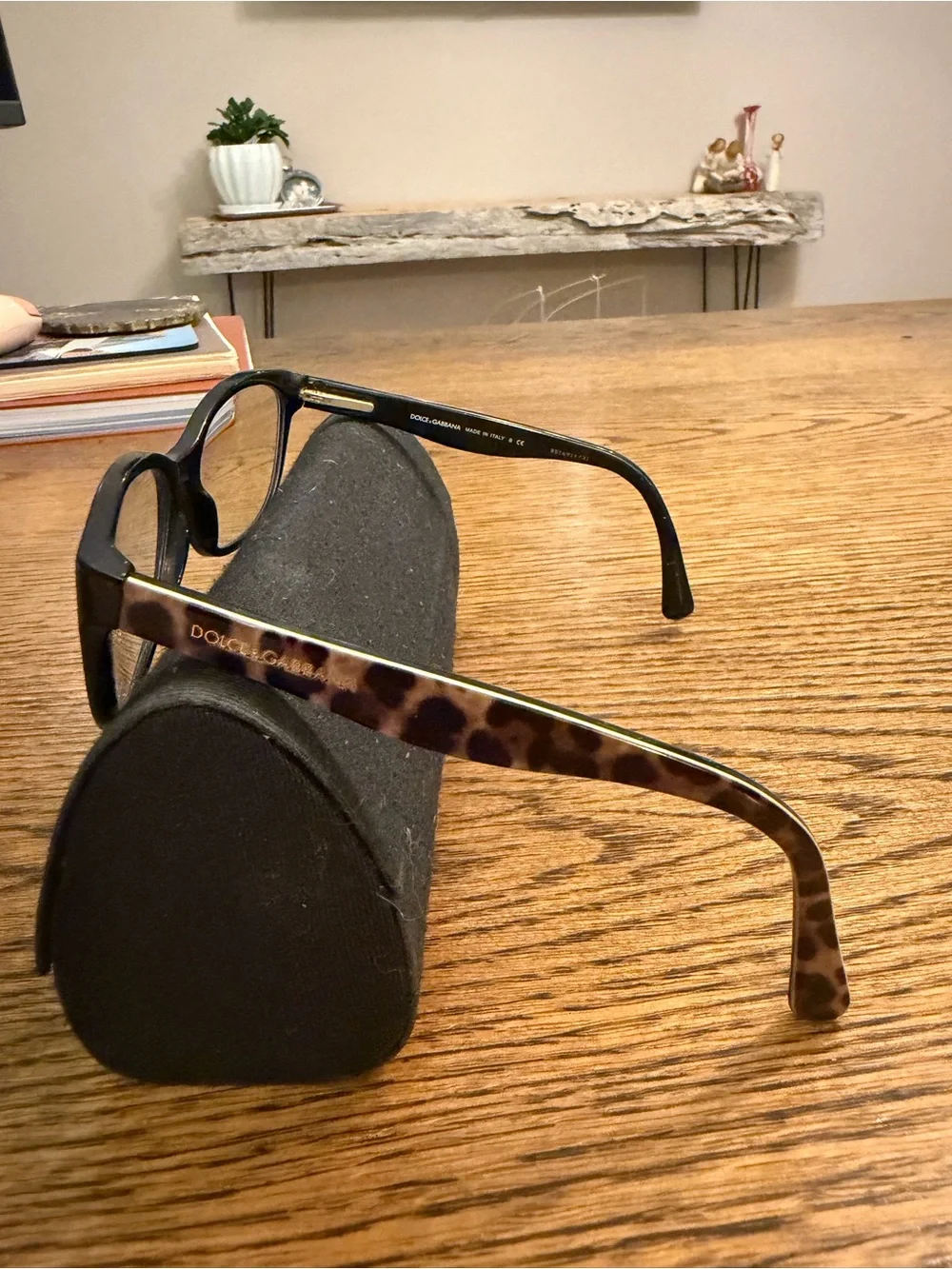Dolce & Gabbana Matt Silk Eyeglasses-Black/Leopard